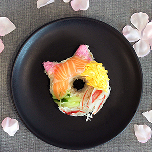 猫の寿司ケーキ