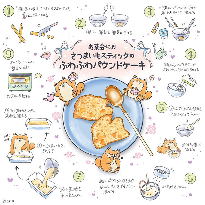お茶会に♪さつまいもスティックのふわふわパウンドケーキ レシピ
