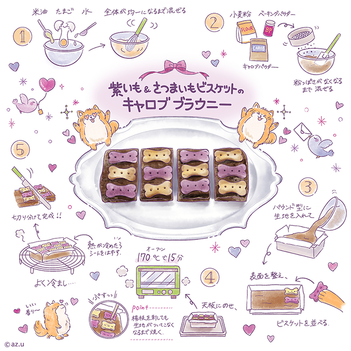 紫いも＆さつまいもビスケットのキャロブブラウニー レシピ